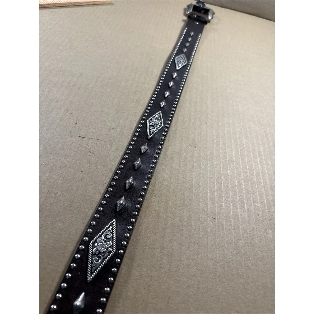 Nocona‎ Belt Co size 42 Leather Stidded WESTERN BELT w Floral